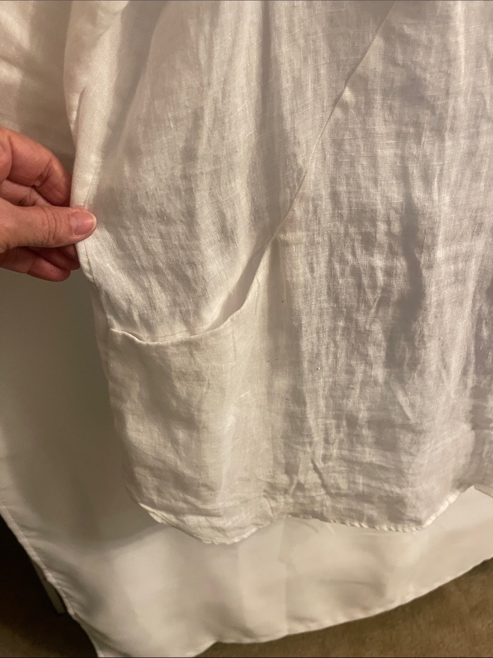 Sigrid Olsen White Linen Button-Front Tunic Blouse 1X - Picture 6 of 11